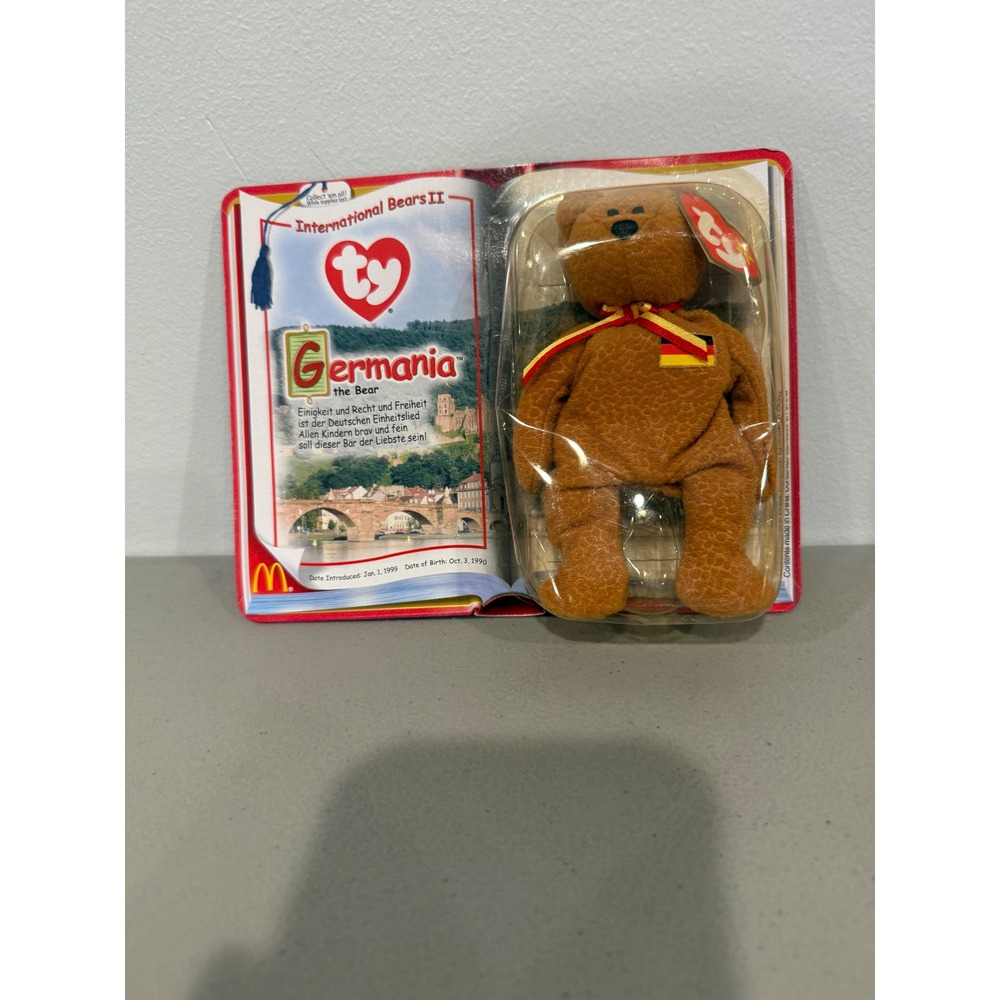 Ty Teenie Beanie Baby McDonald's Germania Bear Brown Vintage 2000 International